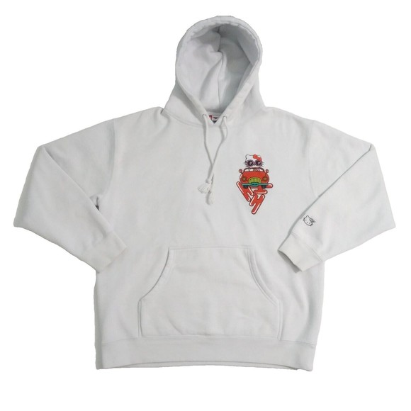 Hello Kitty Size Large Hypland X Car Break Sanrio White Hoodie Sweatshirt - Picture 2 of 12